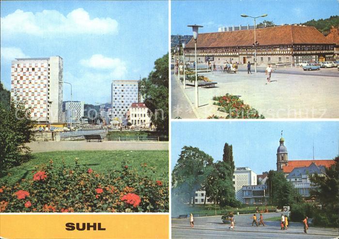 Suhl Thueringer Wald Wilhelm Pieck Strasse Hochhaus Waffenmuseum Interhotel Thue