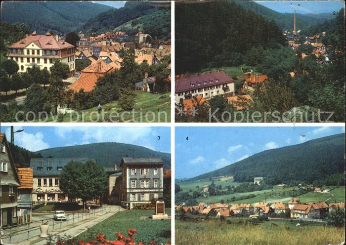 Ruhla Blick von der Gottesgabe Uhren Kombinat Platz des Friedens Kinderkurheim K