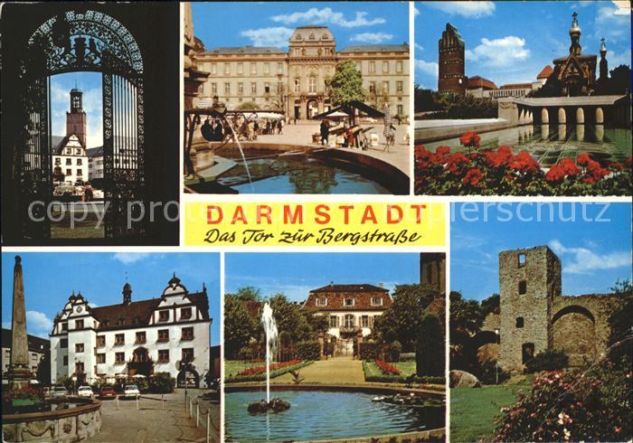 Darmstadt Schloss Tor Brunnen Burgruine Tor zur Bergstrasse