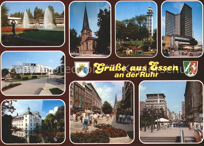 Essen Ruhr Park Kirche Hochhaus Schloss Fussgaengerzone