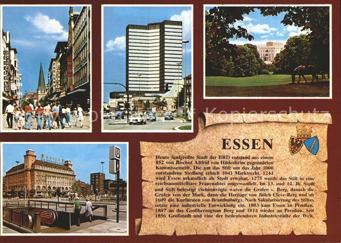 Essen Ruhr Kettwiger Str Rathaus Villa Huegel Handelshof mit Hauptbahnhof