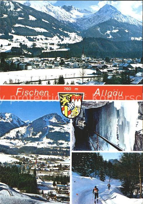 Fischen Allgaeu Gesamtansicht Luftkurort Wintersportplatz Alpenpanorama Langlauf