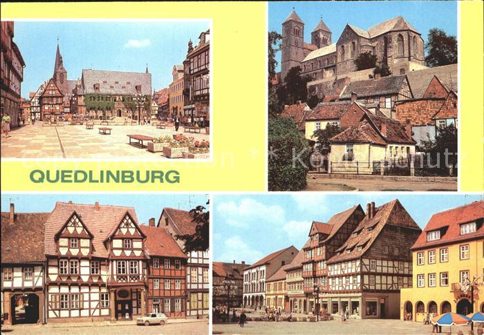 Quedlinburg Harz Rathaus Dom Klopstockhaus Markt Fachwerkhaeuser
