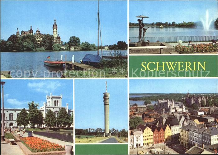 Schwerin Mecklenburg Schloss Pfaffenteich Fernsehturm