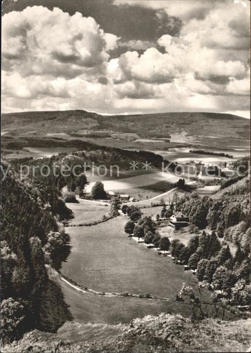 Ludwigstein Werleshausen Hoellental mit Blick auf den Meissner