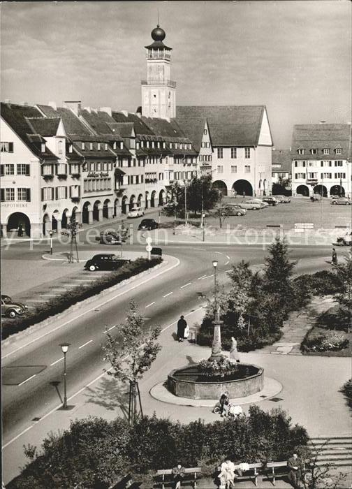 FREUDENSTADT BW Marktplatz Brunnen Kirche Hoehenluftkurort Schwarzwald