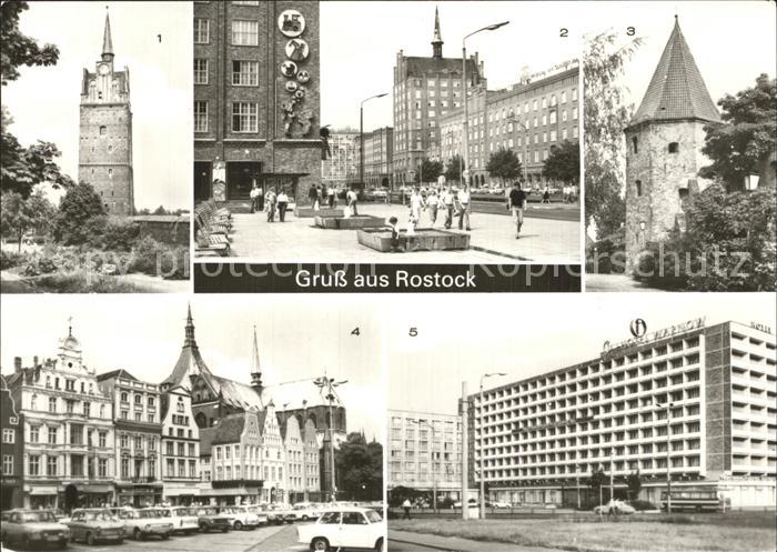 ROSTOCK  CITY Kroepeliner Tor Lange Strasse Stadtmauer Ernst Thaelmann Platz Int
