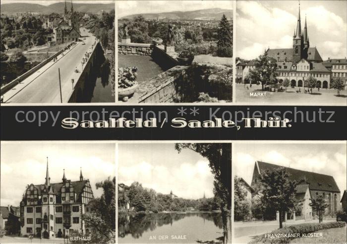 Saalfeld Saale Markt Rathaus Franziskaner Kloster Saale Bruecke