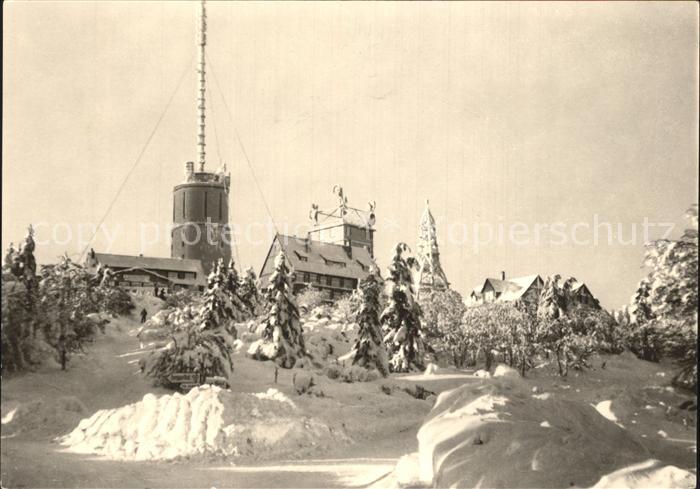 Grosser Inselsberg Sendeturm Berggaststaette Winterpanorama