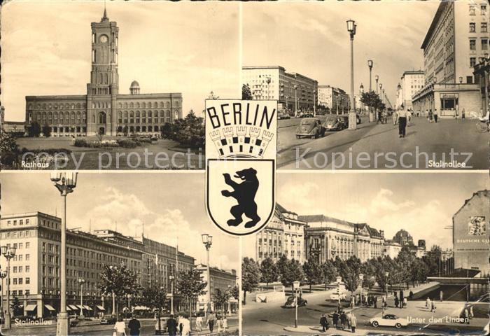 BERLIN CITY Rathaus Stalinallee Unter den Linden Wappen