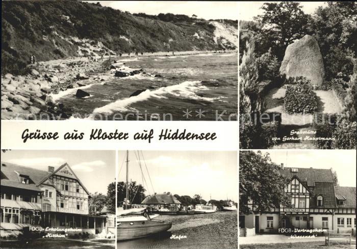 Kloster Hiddensee Strand Kueste Grabstaette Gerhart Hauptmann FDGB Vertragsheim
