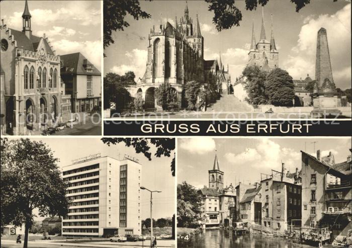 ERFURT  CITY Rathaus Dom Severikirche Hotel Tourist Kraemerbruecke