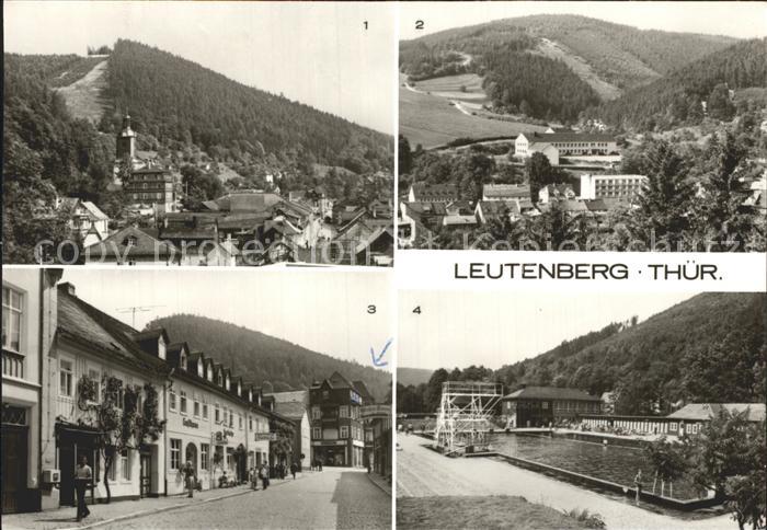 Leutenberg Thueringen Ortsansicht mit Kirche Ernst Thaelmann Oberschule Hauptstr