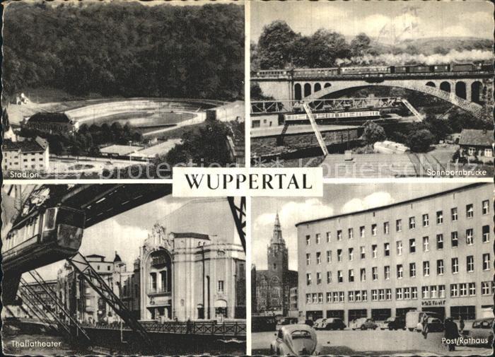 WUPPERTAL NRW Stadion Sonnbornbruecke Thaliatheater Post Rathaus