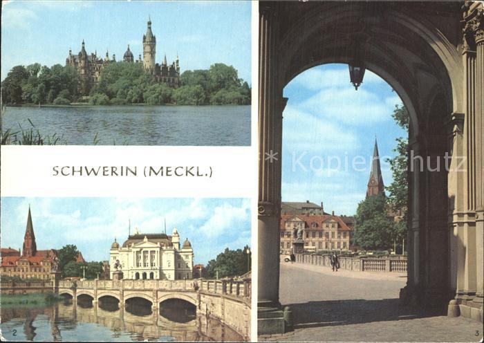 Schwerin Mecklenburg Burgsee Schloss Staatstheater Domblick