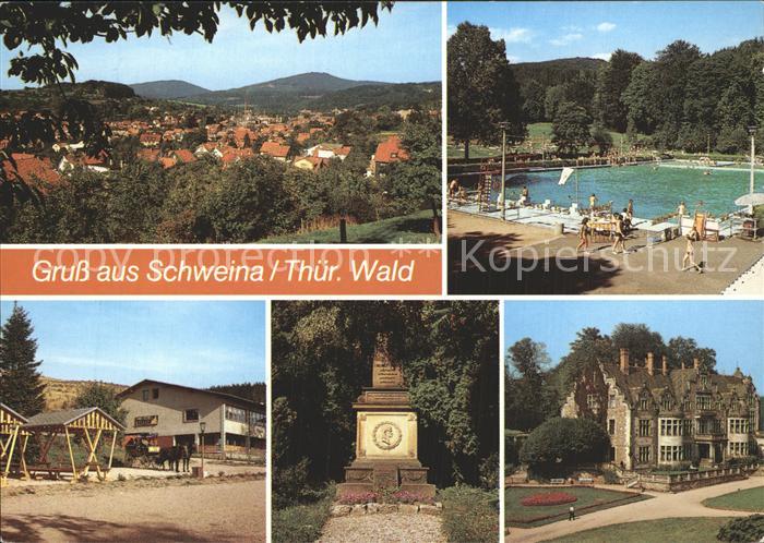 Schweina Bad Liebenstein Panorama Schwimmbad Forsthaus Kissel Froebel Grab Schlo