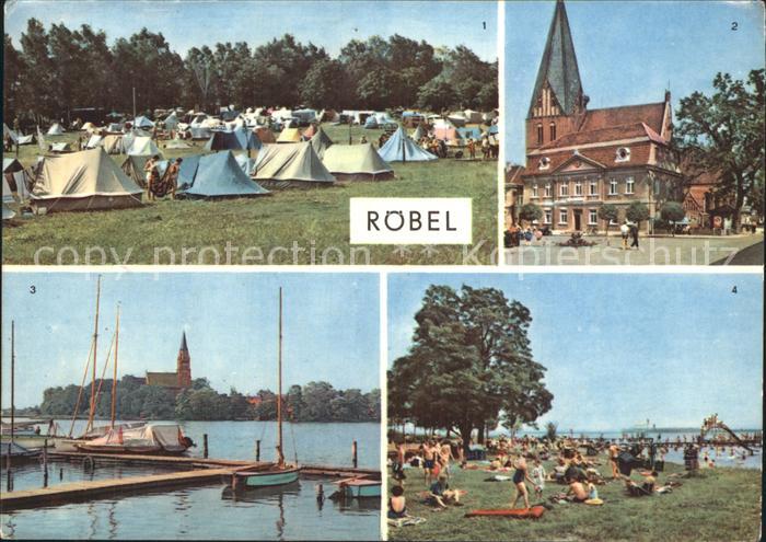 Roebel Mueritz Zeltplatz Rathaus Bootshafen Kirche Badeanstalt