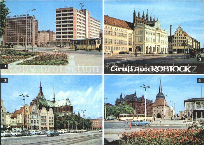 ROSTOCK CITY Interhotel Warnow Ernst Thaelmann Platz Marienkirche Rathaus Haus