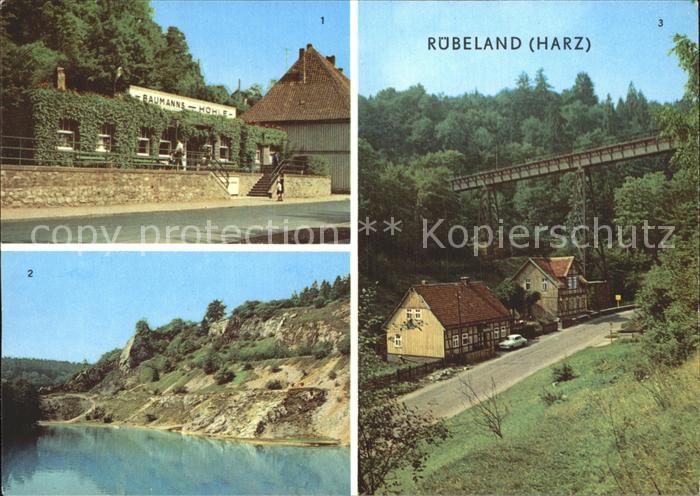 Ruebeland Harz Baumanns Hoehle Blauer See Kreuztalbruecke