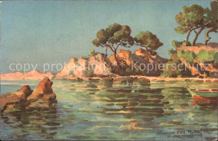 Kuenstlerkarte Henry Raymond Environs du Cap Brun Cote d Azur