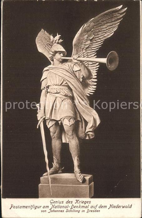 Skulpturen Genius des Krieges Postamentfigur National-Denkmal Niederwald