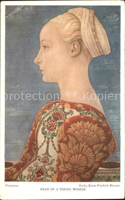 Kuenstlerkarte Domenico Veneziano Head of a young woman