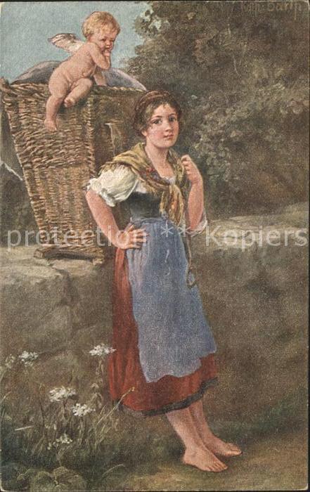 Kuenstlerkarte K. Barth Gefaehrliche Buerde Moderne Meister Engel