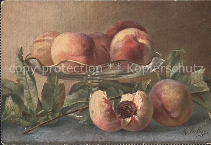Kuenstlerkarte M. Billing Pfirsiche
