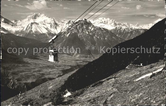 Seilbahn Moerel-Riederalp Fletschhorn Mischabel Matterhorn Weisshorn