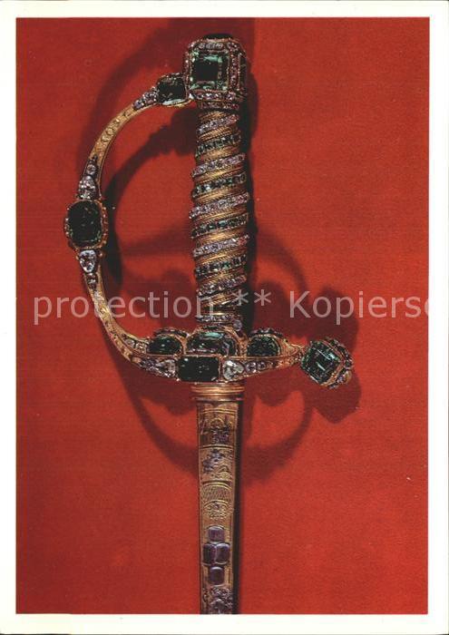 Militaria Degen Smaragdgarnitur Kronschatz Sachsen 1737