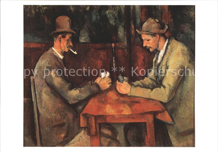Kuenstlerkarte Cezanne Paul Les joueurs de cartes Kartenspiel