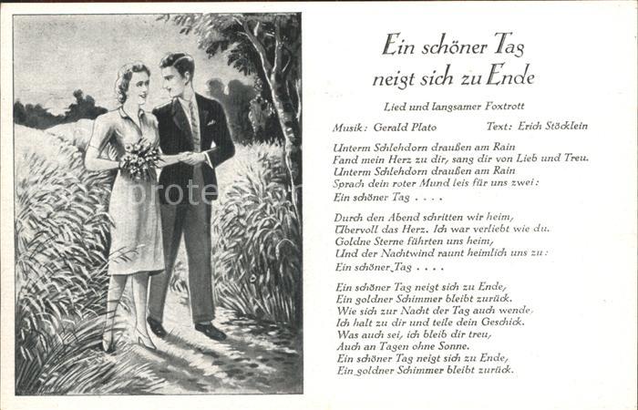 Liederkarte Ein schoener Tag neigt sich zu Ende