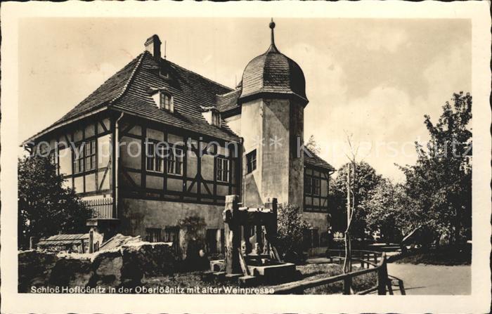 Oberloessnitz Schloss Hofloessnitz Weinpresse