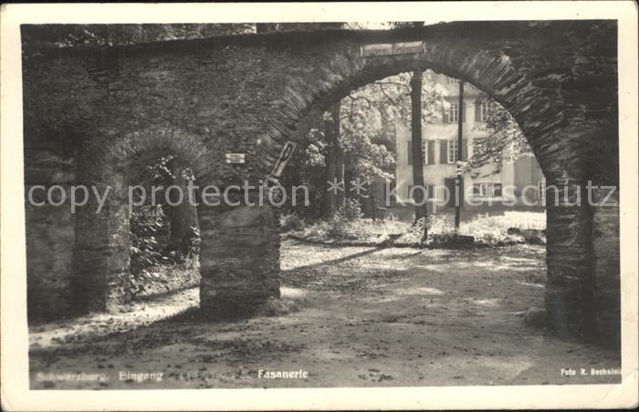 Schwarzburg Thueringer Wald Eingang Fasanerie