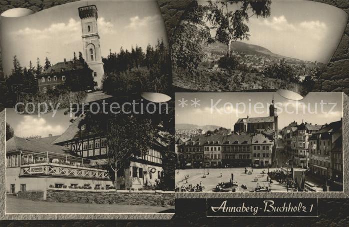 Annaberg-Buchholz Erzgebirge Marktplatz Turm HO-Gaststaette