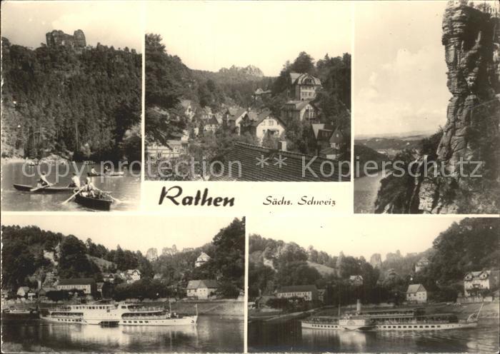 Rathen Saechsische Schweiz Dampfer See Boot