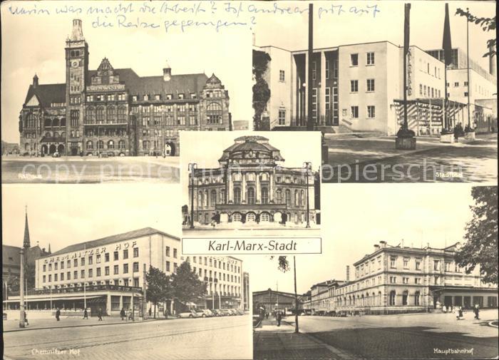 Karl-Marx-Stadt Rathaus Bahnhof Stadtbad