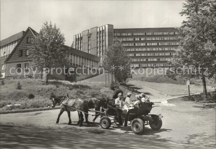 Oberwiesenthal Erzgebirge FDGB-Erholungsheim Am Fichtelberg Pferdekutsche