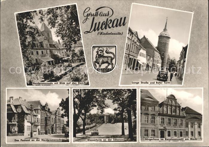 Luckau Niederlausitz Lange Strasse Roter Turm Buergerhaus Renaissancestil Markt