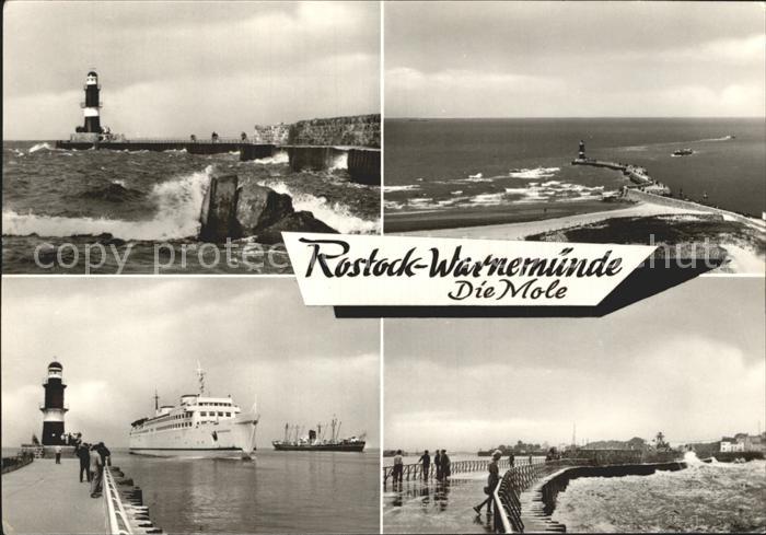Rostock-Warnemuende Mole Faehre Leuchtturm