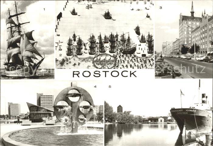 ROSTOCK CITY Segelschulschiff Wilhelm Pieck Warnow Kosmosbrunnen