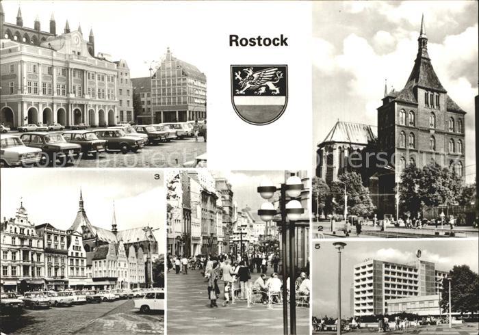 ROSTOCK CITY Rathaus Kirche St. Marien Ernst-Thaelmann-Platz Kroepeliner Strass