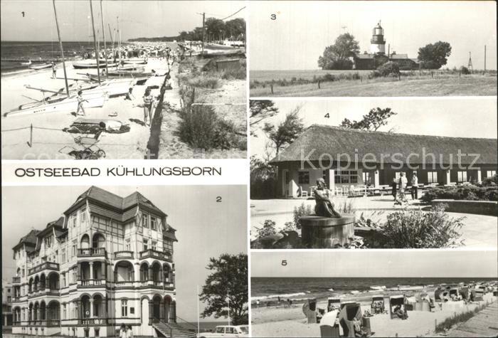Kuehlungsborn Ostseebad Strand FDGB-Erholungsheim Schloss am Meer Leuchtturm