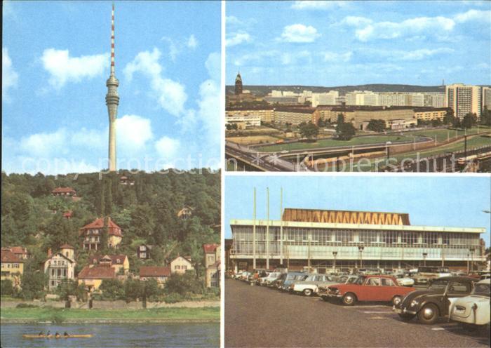 DRESDEN Elbe Fernsehturm Wachwitz Kulturpalast Hochstrasse