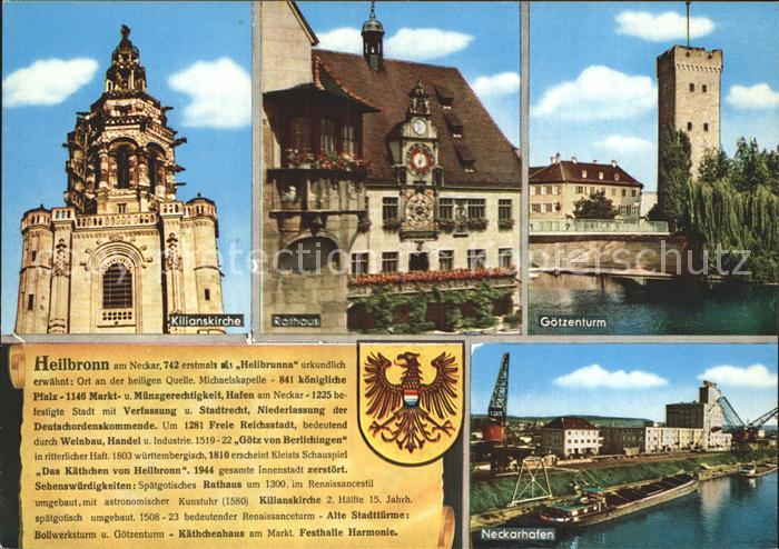 Heilbronn Neckar Kilianskirche Rathaus Goetzenturm Neckarhafen