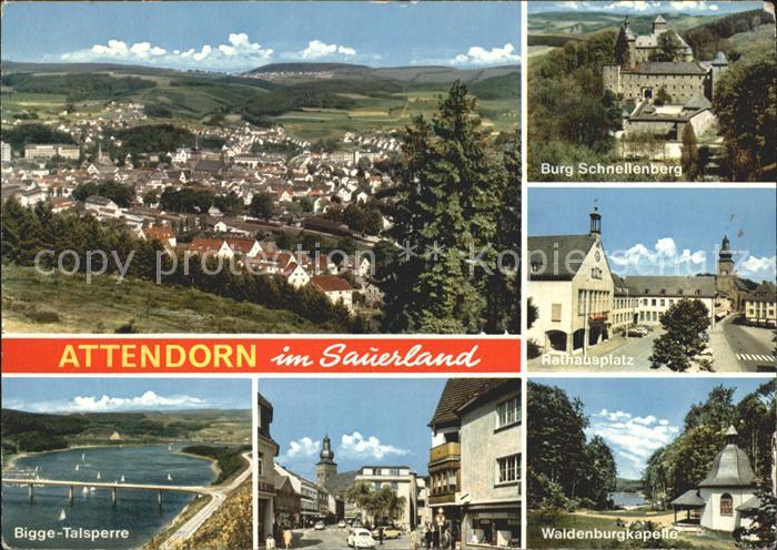 Attendorn Rathausplatz Burg Schnellenberg Waldenburgkapelle Bigge-Talsperre