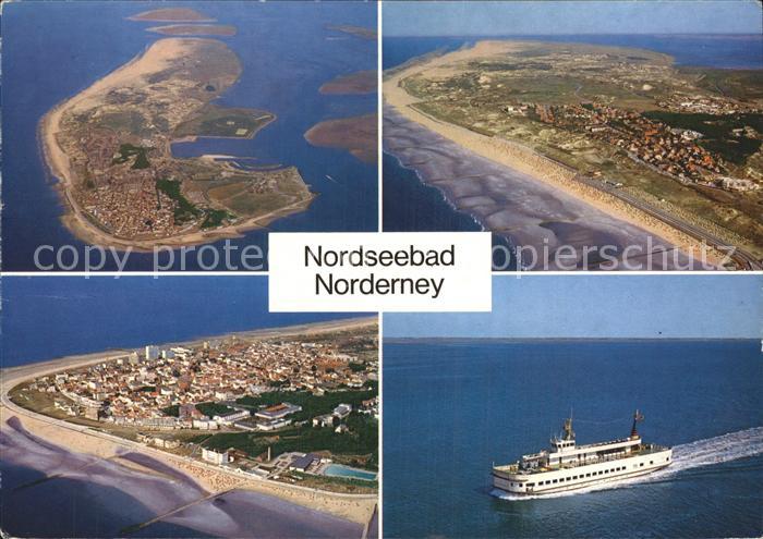 Norderney Nordseebad Faehre Fliegeraufnahme