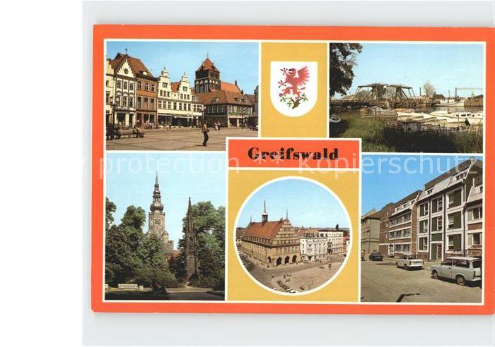 Greifswald Mecklenburg Vorpommern Platz der Freundschaft Wiecker-Klappbruecke Kn