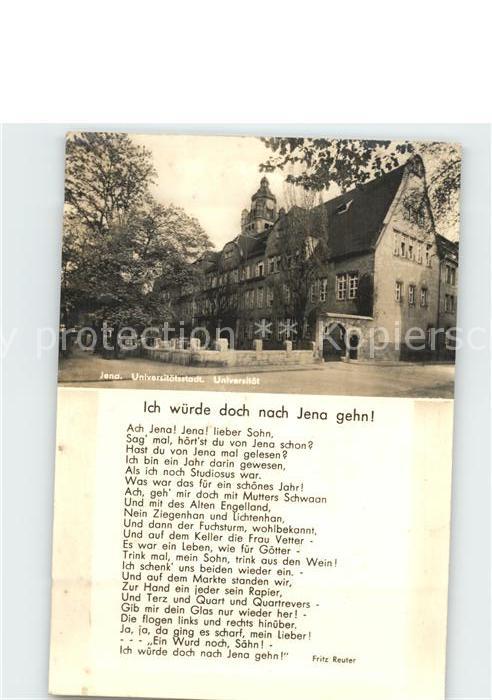 Jena Universitaet mit Gedicht von Fritz Reuter