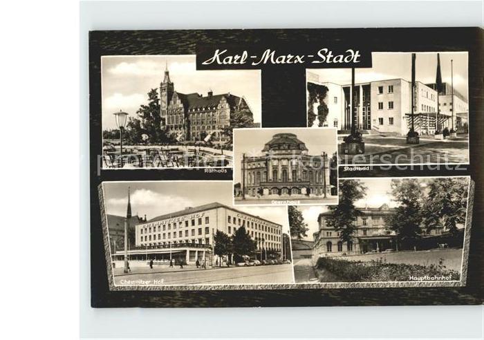 Karl-Marx-Stadt Stadtbad Rathaus Chemnitzer Hof Hauptbahnhof